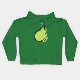 Dear Pear - The green pear drawing Kids Hoodie